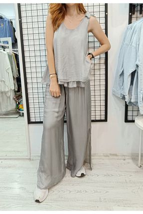 بلوز طوسی زنانه ساده Butik Şans - کد 941707102