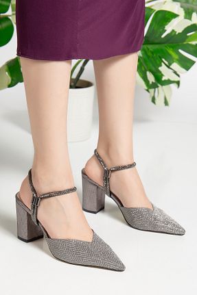 کفش مجلسی طوسی زنانه چرم مصنوعی TEKİN SHOES - کد 941717793