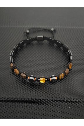 دستبند جواهر قهوه ای زنانه سنگ طبیعی tahrastone - کد 941717817