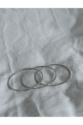دستبند استیل (فولاد) طوسی زنانه استیل ضد زنگ YAKA ART - کد 941720762