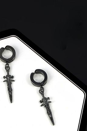 گوشواره استیل (فولاد) مشکی مردانه استیل ضد زنگ Lynare - کد 941751962