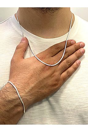 گردنبند نقره طوسی مردانه 925 عیار Siset Gümüş - کد 941786957