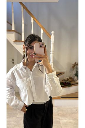 پیراهن سفید زنانه کراپ Rüyagibimoda - کد 941804620