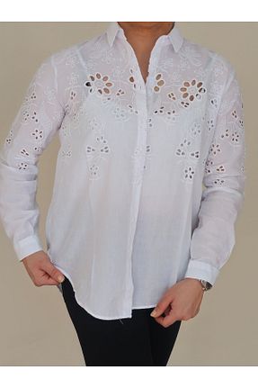 پیراهن سفید زنانه رگولار GüneşIşığı - کد 941814097