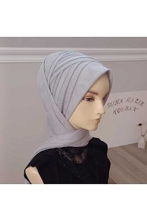 روسری طوسی پلی استر BERKE TUHAFIYE AKSESUAR - کد 941853545