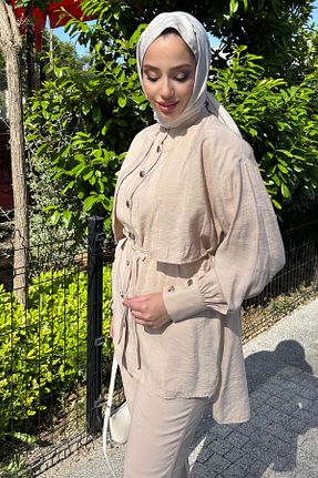 ست بالاتنه و پائین تنه بژ زنانه بافتنی Tesettür Diyarı - کد 941868109