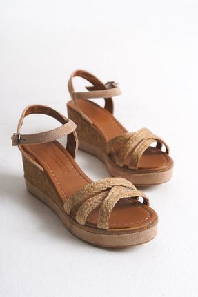کفش پاشنه بلند پر قهوه ای زنانه پاشنه متوسط (5-9 سانتی متر) Shoesers - کد 942047035