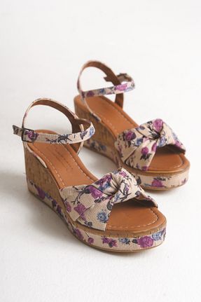 صندل بنفش زنانه پاشنه پر Shoesers - کد 942046472