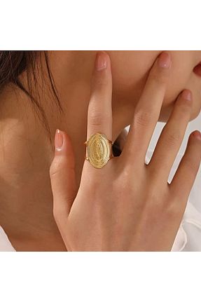انگشتر استیل (فولاد) زرد زنانه استیل ضد زنگ Siya Silver - کد 941887673