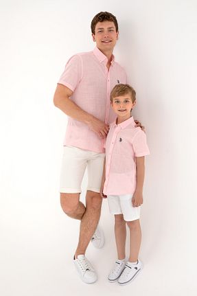 پیراهن صورتی مردانه یقه پیراهنی U.S. Polo Assn. - کد 921097035