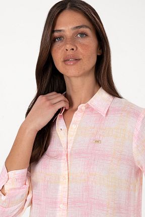پیراهن صورتی زنانه یقه ایستاده U.S. Polo Assn. - کد 941915647