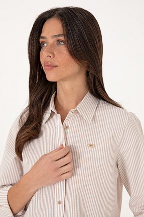 پیراهن سفید زنانه یقه پیراهنی U.S. Polo Assn. - کد 941931089
