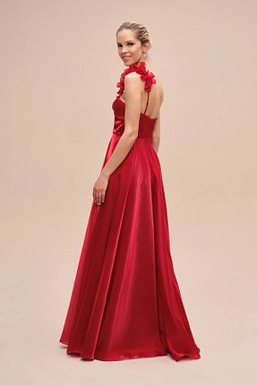 لباس مجلسی و فارغ التحصیلی قرمز زنانه ساتن Oleg Cassini - کد 942005863