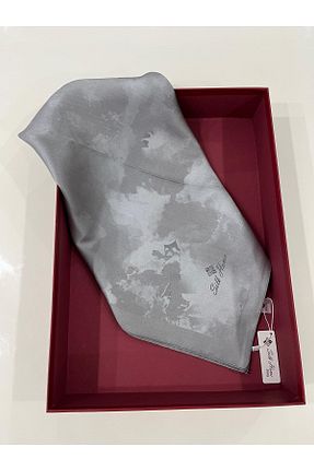 روسری طوسی 90 x 90 SİLKHOMEE - کد 942014828
