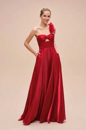 لباس مجلسی و فارغ التحصیلی قرمز زنانه ساتن Oleg Cassini - کد 942005863