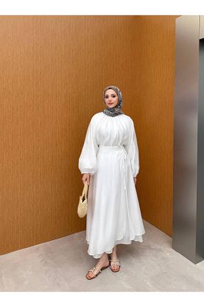 لباس حجاب سفید زنانه رگولار Butik - کد 942045013