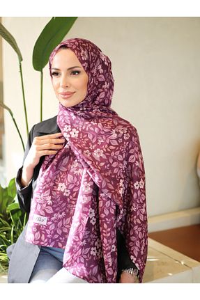 روسری بنفش پنبه پلی استر efdal şal eşarp - کد 942102071