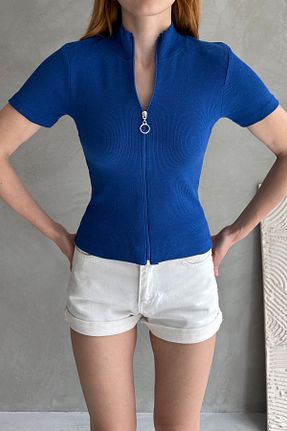 بلوز آبی زنانه اسلیم فیت Chicup Aura - کد 942207263