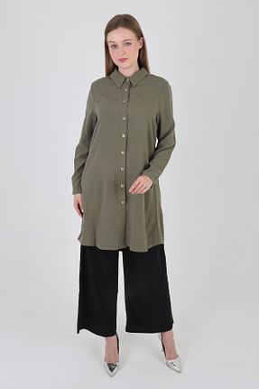 تونیک حجاب خاکی زنانه ویسکون Tasarım - کد 942342680