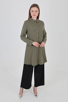 تونیک حجاب خاکی زنانه ویسکون Tasarım - کد 942342680