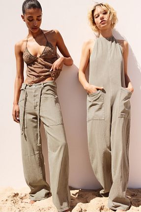 شلوار قهوه ای زنانه پنبه ای Pull & Bear - کد 942319360