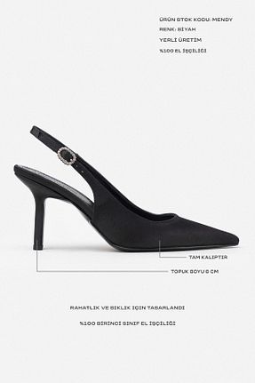 کفش پاشنه بلند کلاسیک مشکی زنانه چرم مصنوعی NİŞANTAŞI SHOES - کد 710987335