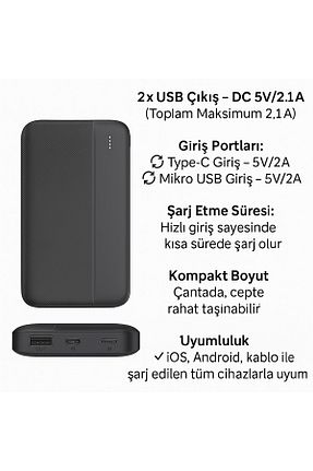 پاور بانک مشکی 7900 - 11500 Dexim - کد 896799934
