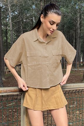 پیراهن بژ زنانه رگولار Trend Alaçatı Stili - کد 669024727