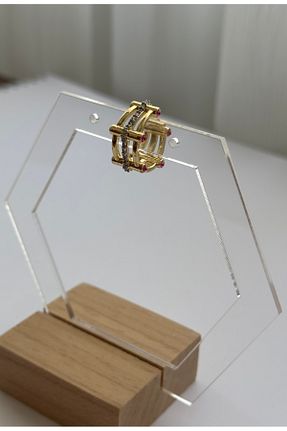 گوشواره غضروفی جواهر زرد زنانه روکش طلا mibrillo - کد 938898051