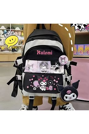 کیف مدرسه مشکی بچه گانه پارچه ای kuromi - کد 896939618