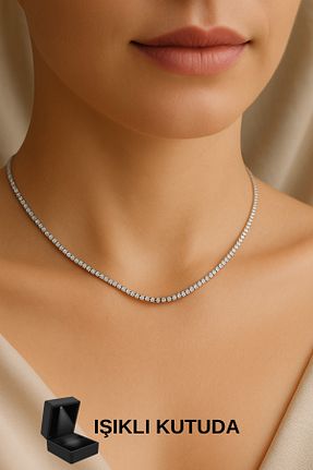 گردنبند نقره سفید زنانه 925 عیار CARAT STONE - کد 939693376