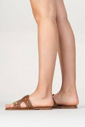 دمپائی قهوه ای زنانه چرم مصنوعی PASSAGE SHOES - کد 940769566