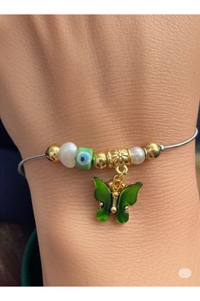 دستبند استیل (فولاد) سبز زنانه استیل (فولاد) Esra Butik Hane - کد 940798766