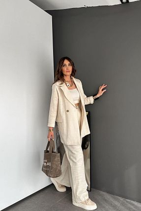 ست بالاتنه و پائین تنه بژ زنانه بافتنی EGZOTİK ASORTİK - کد 833105207