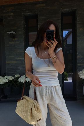 بلوز نباتی زنانه ساده Özge Özgenç - کد 940793955