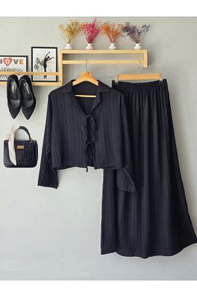 ست بالاتنه و پائین تنه مشکی زنانه لیکرا ENDAMIM - کد 931982150