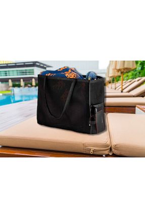 کیف ساحلی مشکی زنانه پارچه ای Genel Markalar - کد 924312770
