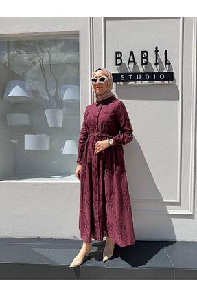 لباس حجاب زرشکی زنانه رگولار TERZİ DÜKKANI - کد 940789925