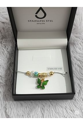 دستبند استیل (فولاد) سبز زنانه استیل (فولاد) Esra Butik Hane - کد 940798766