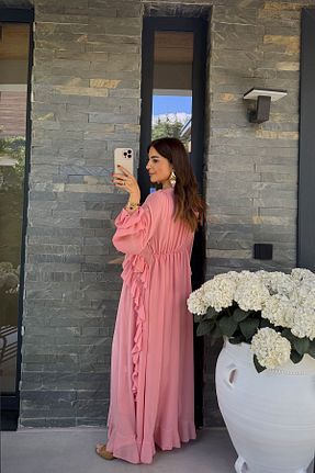 لباس صورتی زنانه بافتنی Özge Özgenç - کد 940793967