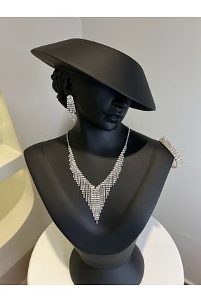 ست جواهر سفید زنانه رودیوم BEREN KILIÇ - کد 939304256