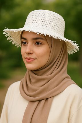 کلاه سفید زنانه حصیر Mavelle - کد 940836938