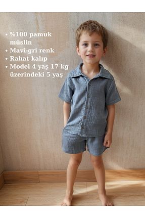ست بالاتنه و پائین تنه طوسی بچه گانه بافتنی azecekids - کد 929242436