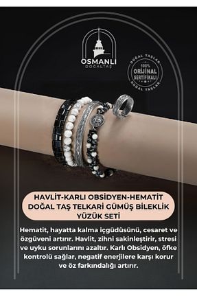 دستبند جواهر مشکی زنانه سنگ طبیعی OSMANLI DOĞAL TAŞ - کد 738633412