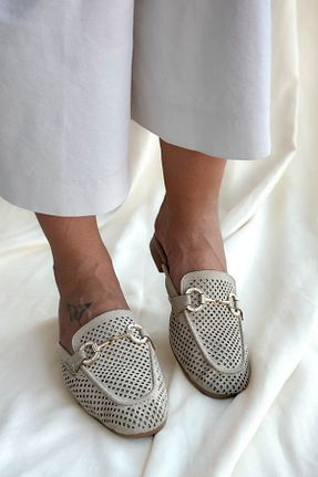 دمپائی بژ زنانه چرم مصنوعی Shoebutik - کد 940883751