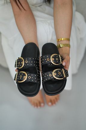 دمپائی مشکی زنانه پاشنه تخت Elvin Shoe - کد 937854906