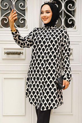 تونیک حجاب مشکی زنانه %100 پنبه Neva Style - کد 823103381