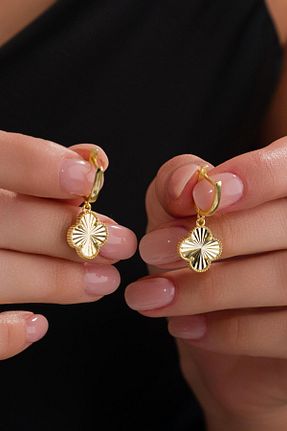 گوشواره نقره طلائی زنانه 925 عیار Tmt Silver - کد 940903376