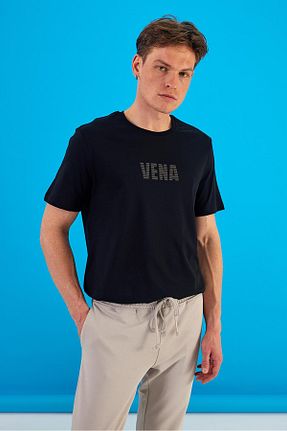 تیشرت مشکی مردانه یقه دوچرخه VENA - کد 830666749