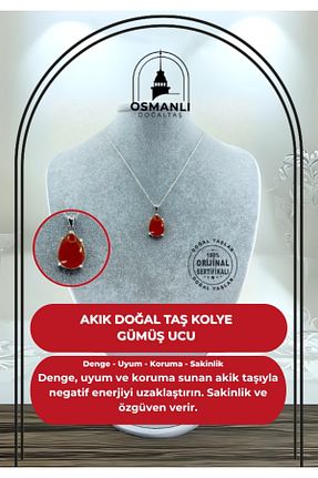 گردنبند جواهر قرمز زنانه سنگ OSMANLI DOĞAL TAŞ - کد 336657202